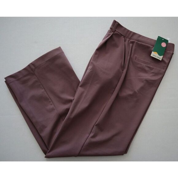 Halara Women Sz M Mauve High Waist Plicated Side Pocket Straight Leg Work Pants - Picture 9 of 13